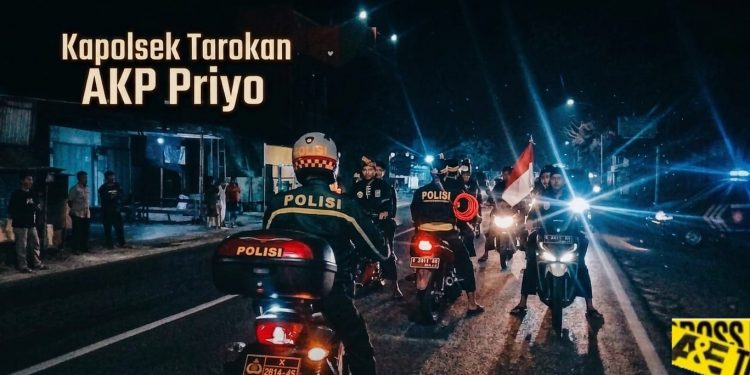 Pimpin Pengawalan Naik R2, Kapolsek Tarokan Pastikan Jalur Kepulangan Pesilat Kondusif