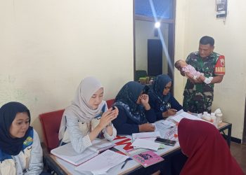 Cegah Stunting Sejak Dini, Babinsa Sertu Yhoni Dampingi Kegiatan Posyandu Di Dusun Gangsri