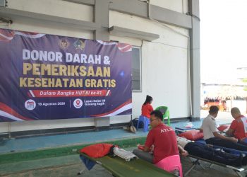 Semarak HUT RI ke-81, Lapas Gunung Sugih Gelar Donor Darah dan Pemeriksaan Kesehatan Gratis