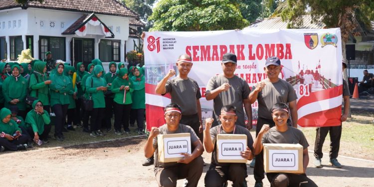 Sambut HUT RI Ke 81, Kodim 0808/Blitar Dan Persit KCK Cabang XXII Gelar Lomba Semarak Kemerdekaan