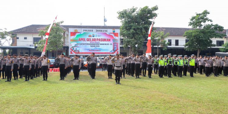 Apel Gelar Pasukan Pengamanan Muktamar NU ke-35 Digelar di Jombang